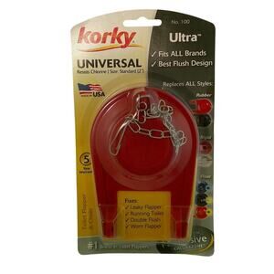 Korky Universal Toilet Flapper & Chain - Fits all brands